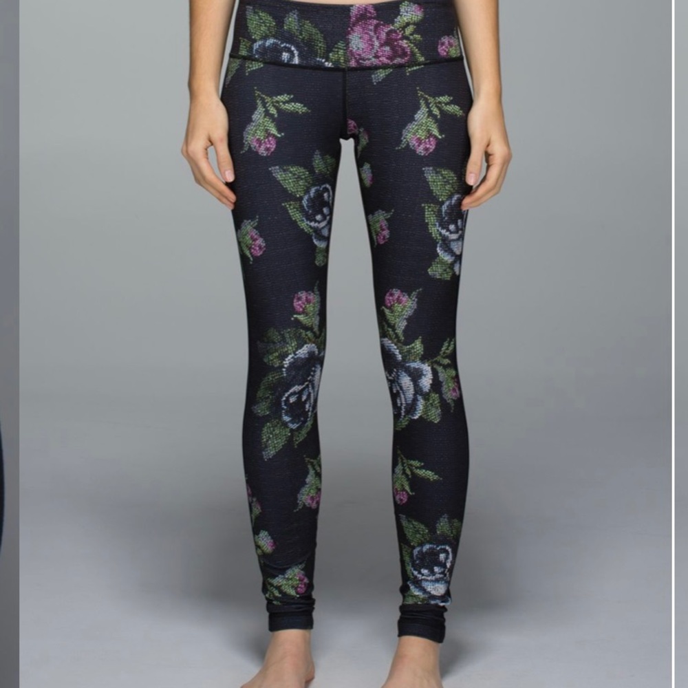 LULULEMON Women's Legging Size 2 Wunder Under Pant Full-On Luon Garden Party